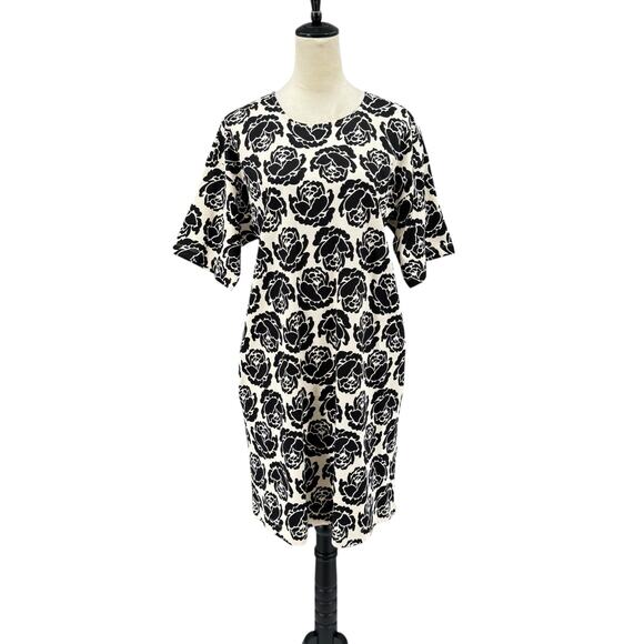 Tory Burch NWT L Rose Print Soft Knit Short Sleeve Cotton T-Shirt Dress - Picture 1 of 11